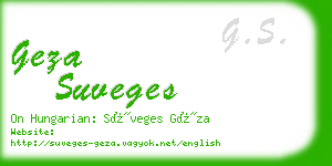 geza suveges business card